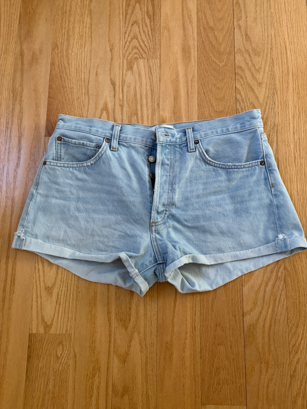 Agolde Light Wash parker Denim Shorts